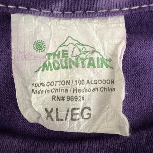 The Mountain Tie Dye T Shirt Rose Butterfly Ladybug Purple Womens XL - Picture 5 of 8